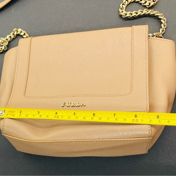 Furla Ginevra Mini Crossbody Genuine Leather Beige Shoulder Bag - Picture 7 of 7